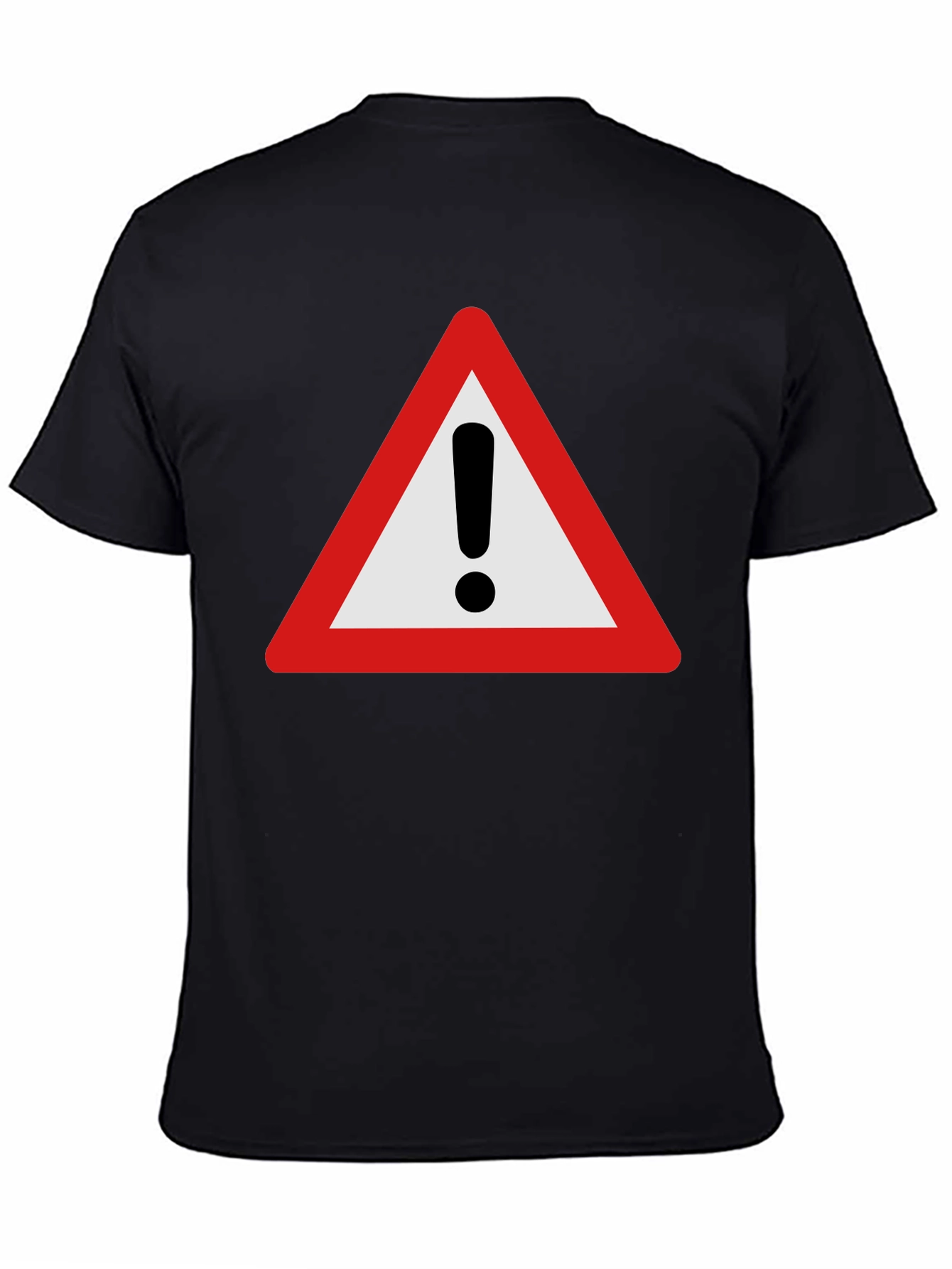 Warning Sign Graphic T-Shirt - Black Cotton Tee