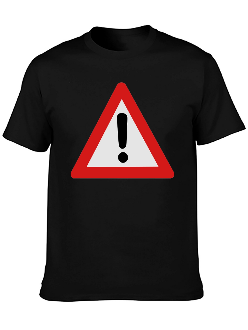 Warning Sign Graphic T-Shirt - Black Cotton Tee