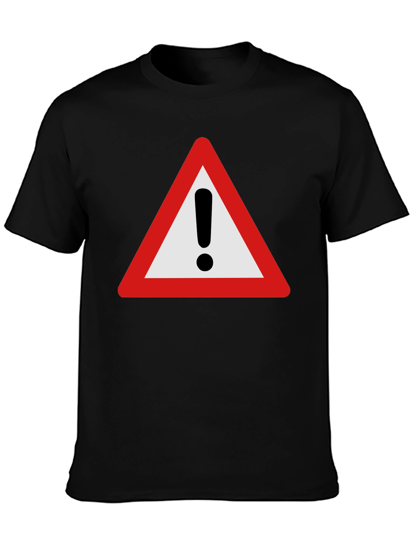 Warning Sign Graphic T-Shirt - Black Cotton Tee