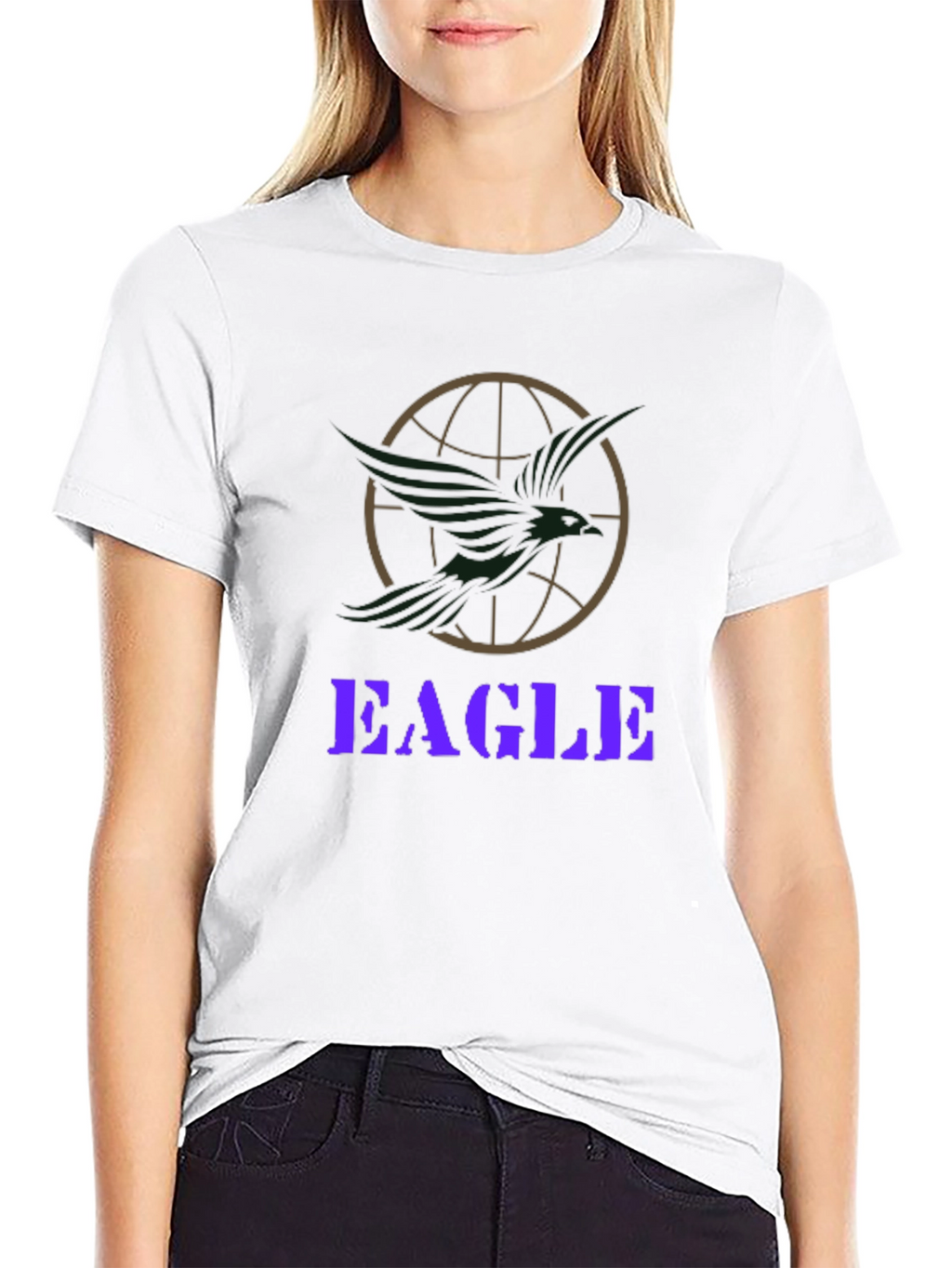 Eagle Globe Graphic Print T-Shirt