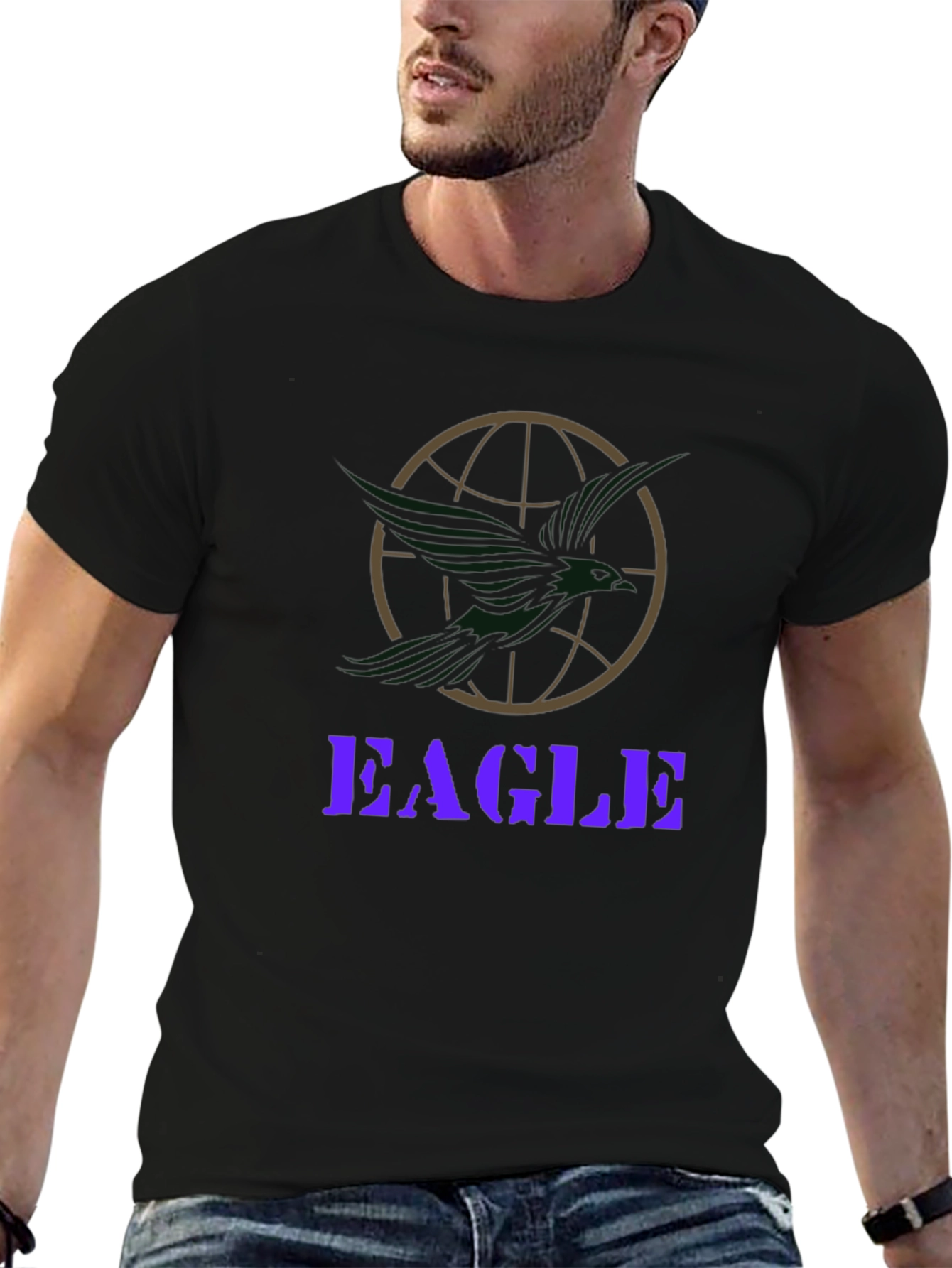 Eagle Globe Graphic Print T-Shirt