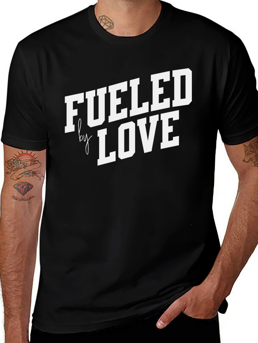 Fueled By Love T-Shirt - Black Graphic Tee