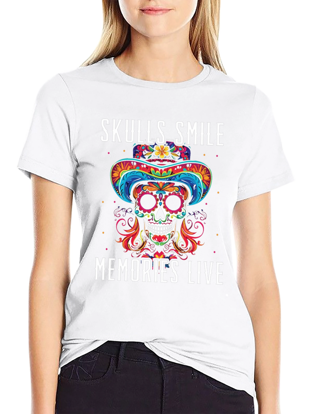 Skulls Smile Memories Live Graphic Tee