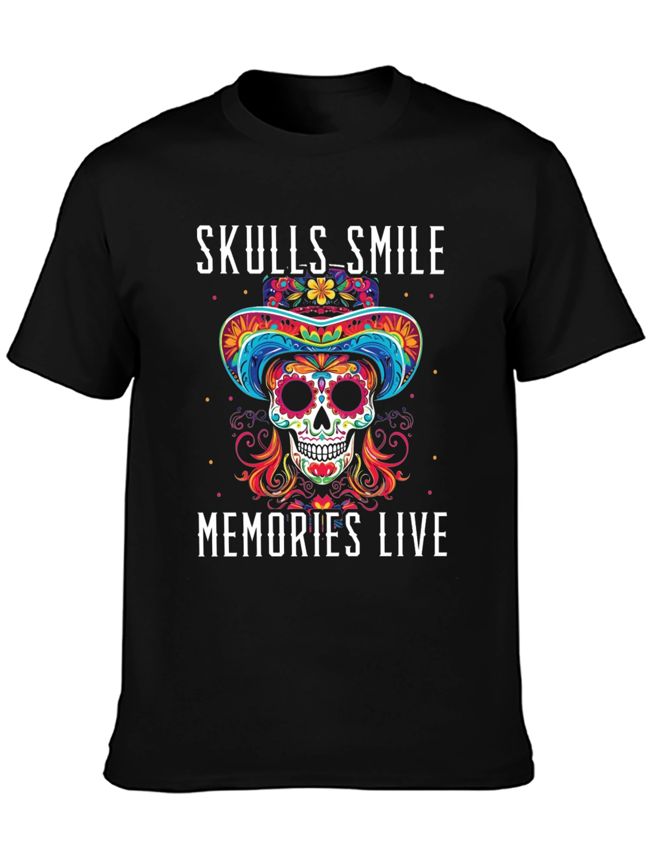Skulls Smile Memories Live Graphic Tee