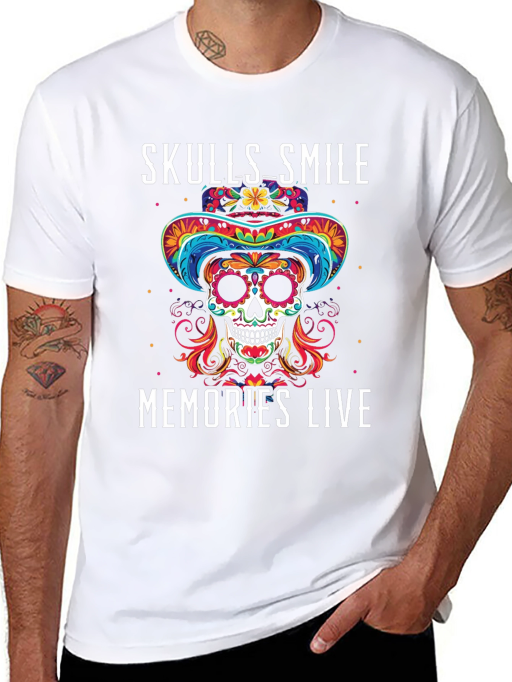 Skulls Smile Memories Live Graphic Tee