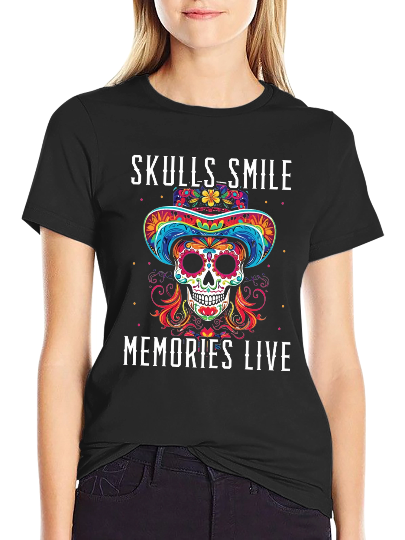Skulls Smile Memories Live Graphic Tee