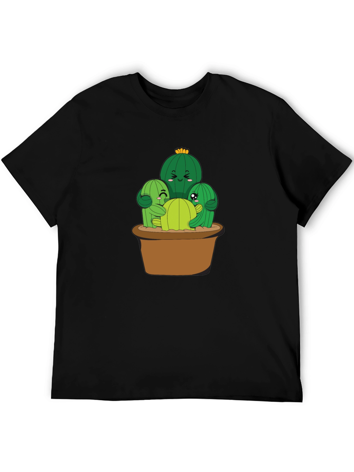 Cactus Family T-Shirt - Hugging Cacti in Pot Graphic Tee