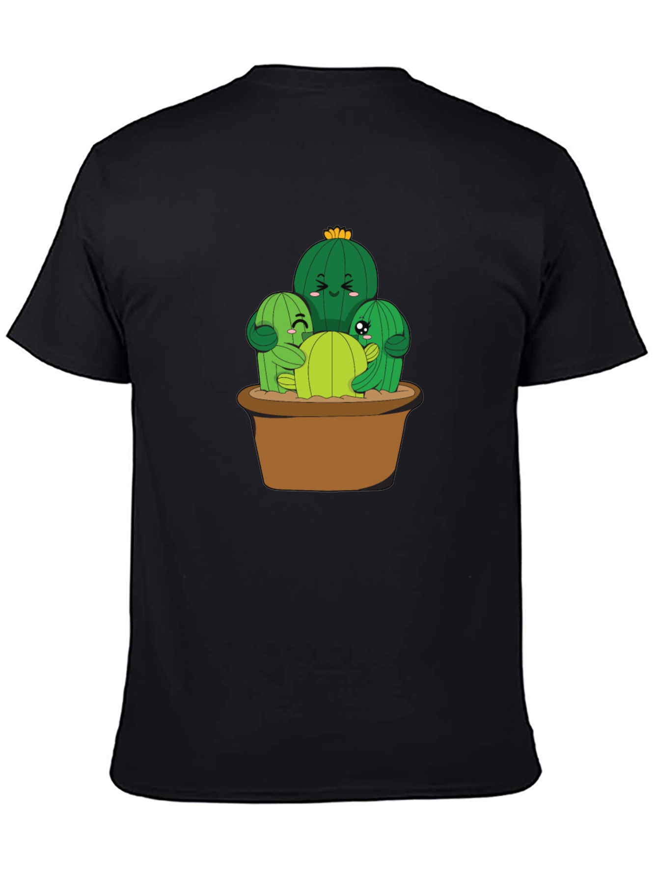 Cactus Family T-Shirt - Hugging Cacti in Pot Graphic Tee