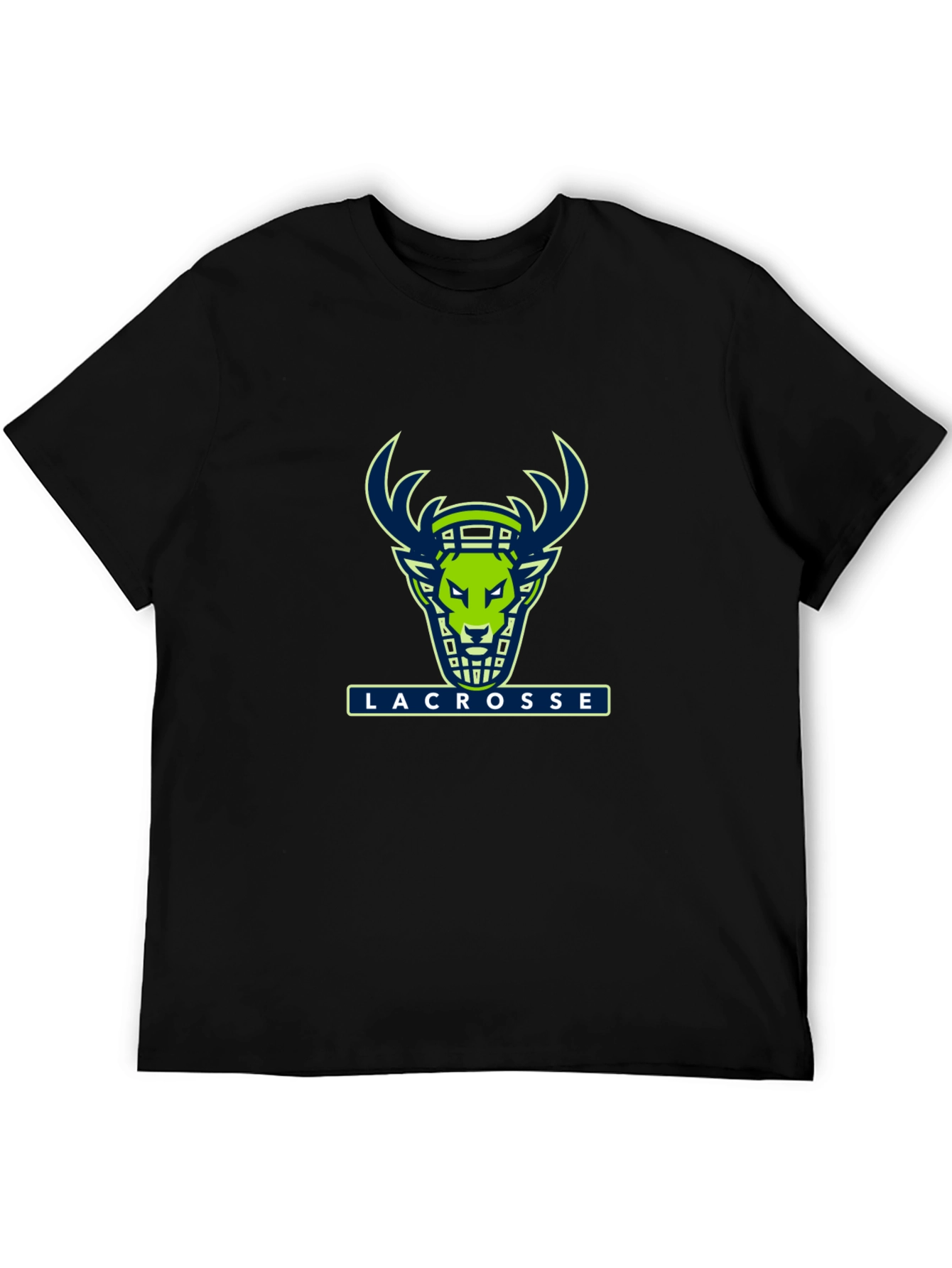 Lacrosse Deer Graphic Black T-Shirt
