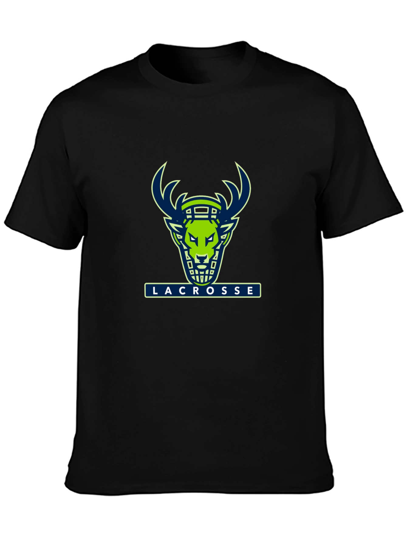Lacrosse Deer Graphic Black T-Shirt