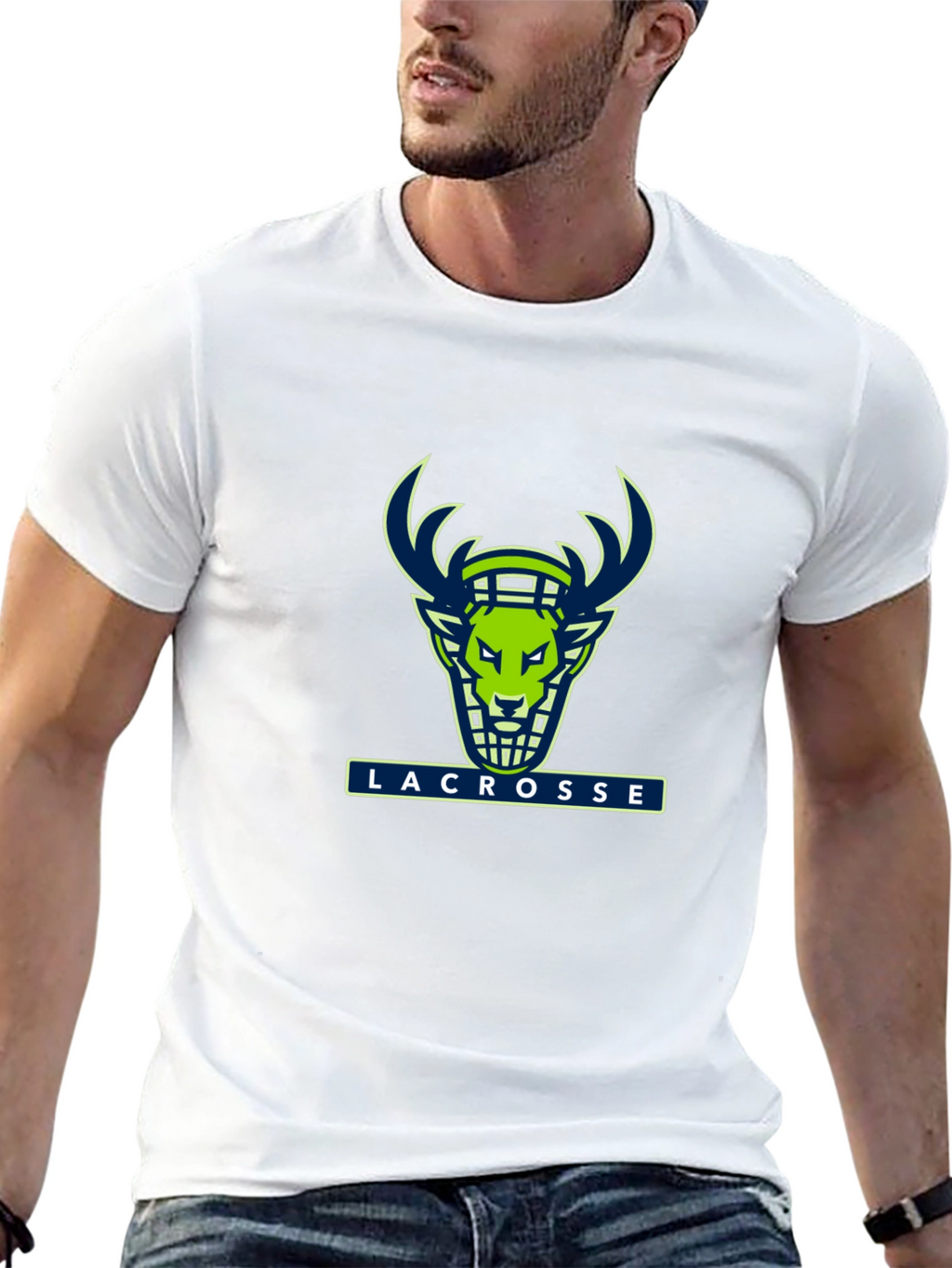 Lacrosse Deer Graphic Black T-Shirt
