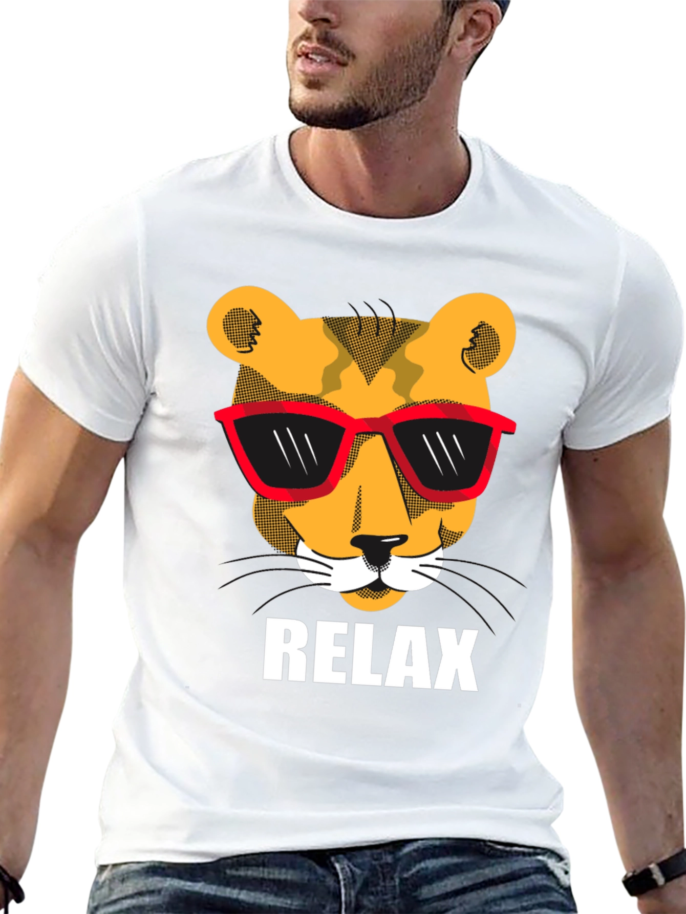 Cool Cat Relax T-Shirt - Unisex Black Tee