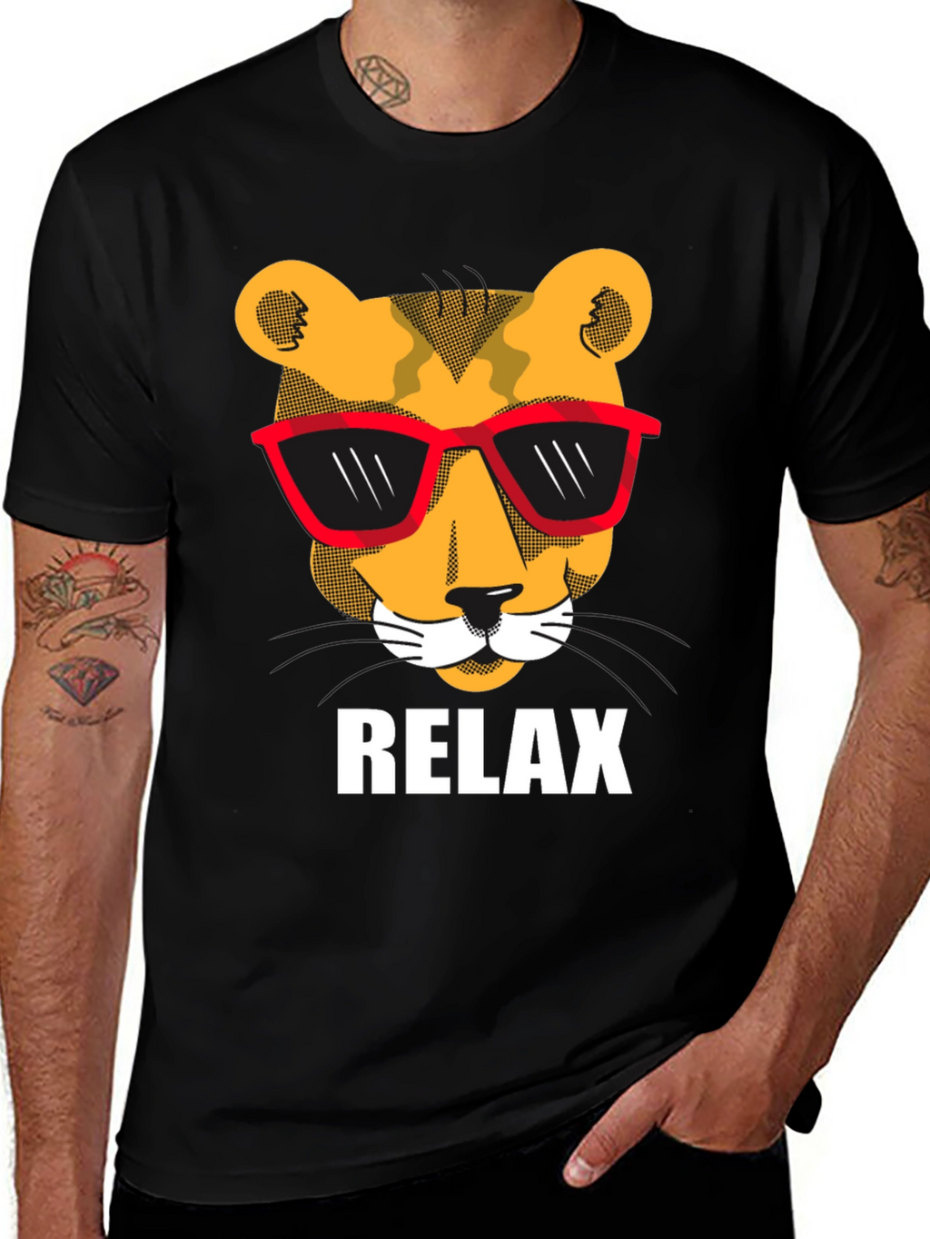Cool Cat Relax T-Shirt - Unisex Black Tee