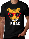 Cool Cat Relax T-Shirt - Unisex Black Tee