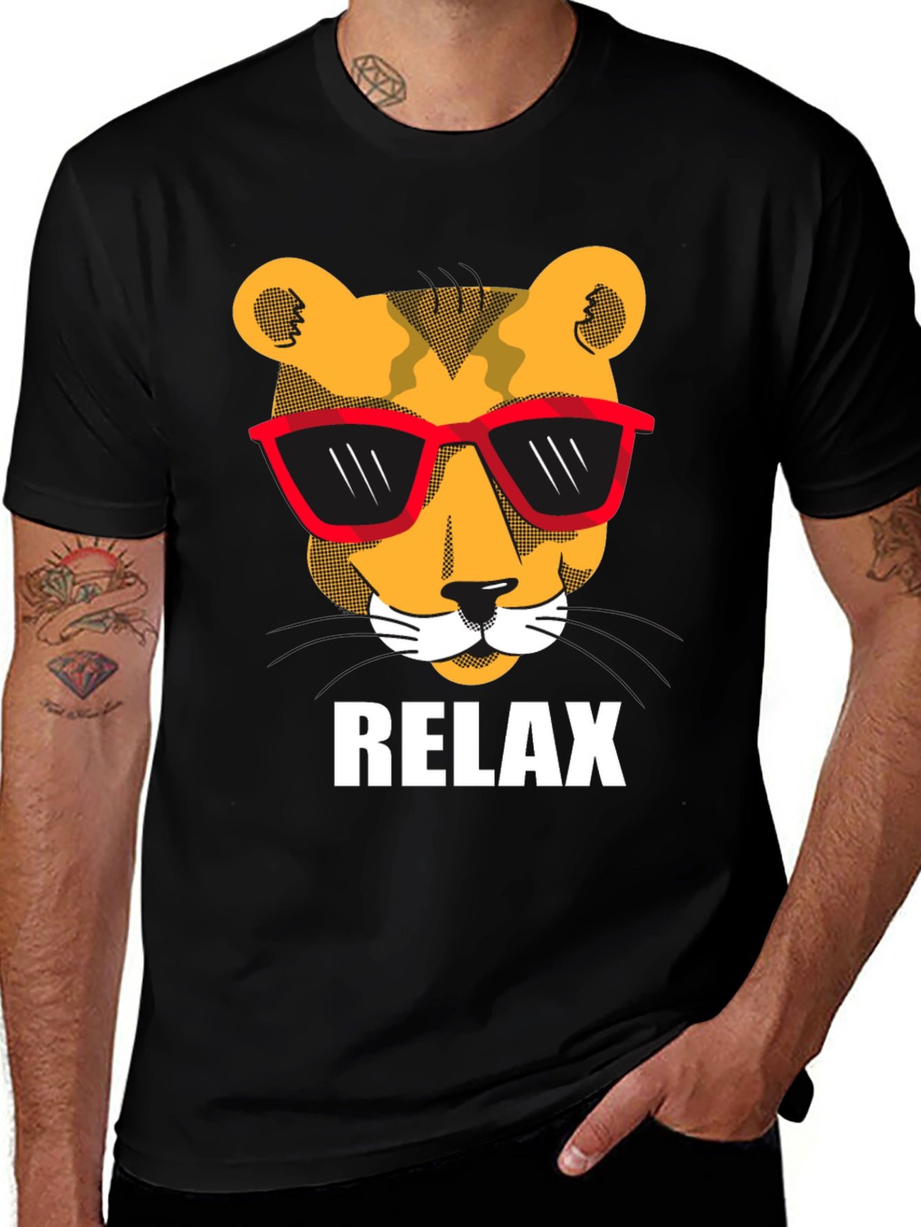 Cool Cat Relax T-Shirt - Unisex Black Tee