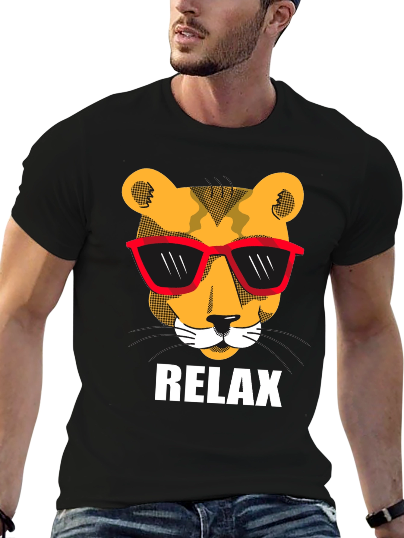 Cool Cat Relax T-Shirt - Unisex Black Tee