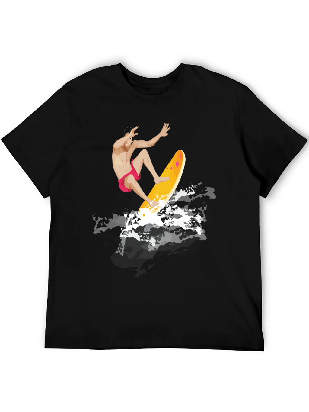 Surfer Graphic T-Shirt - Black Cotton Tee