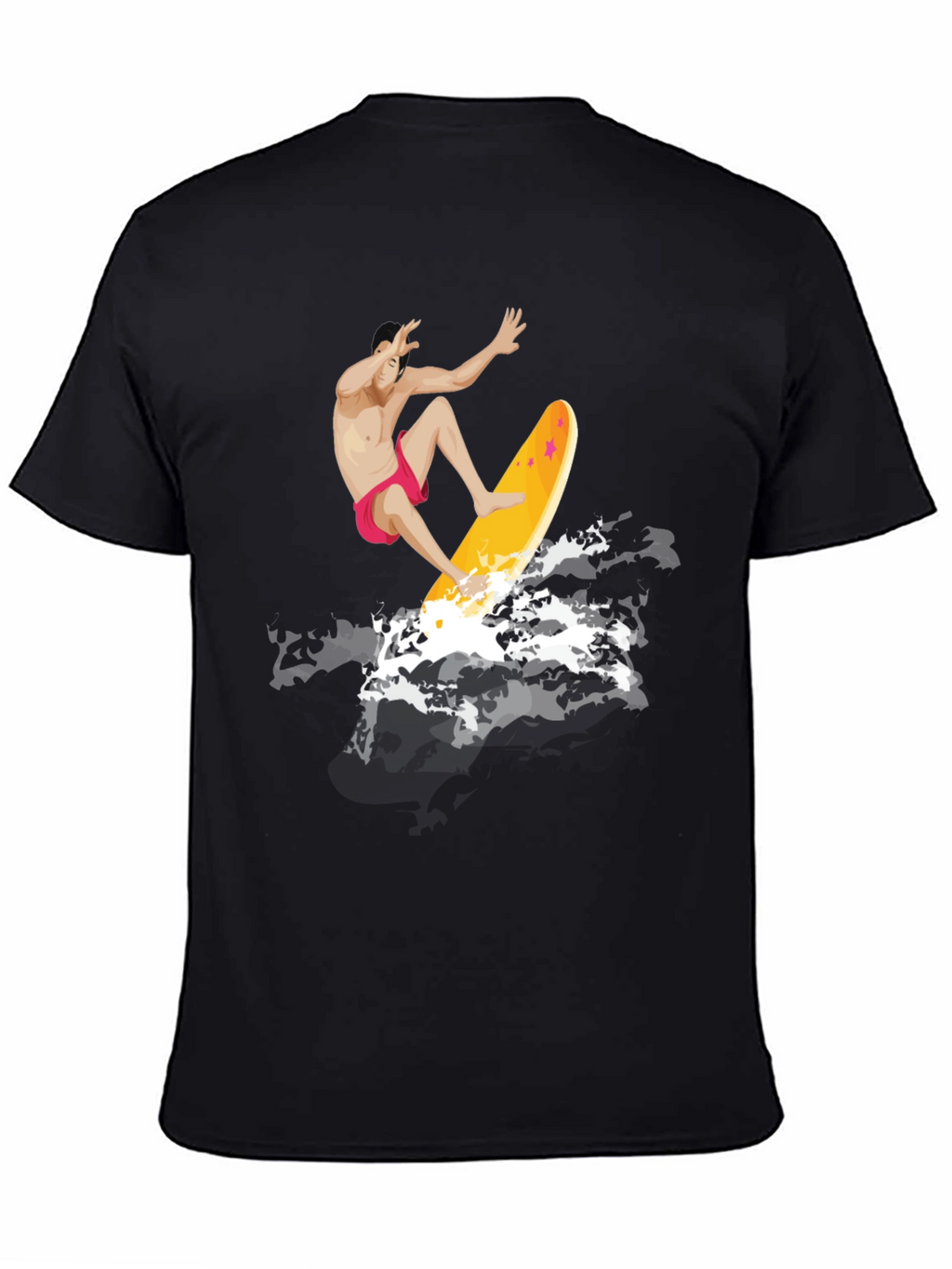 Surfer Graphic T-Shirt - Black Cotton Tee