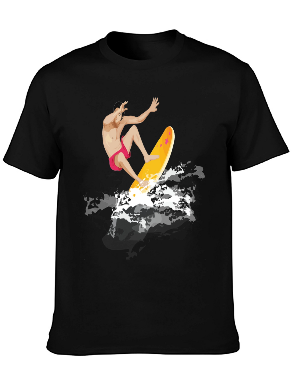 Surfer Graphic T-Shirt - Black Cotton Tee