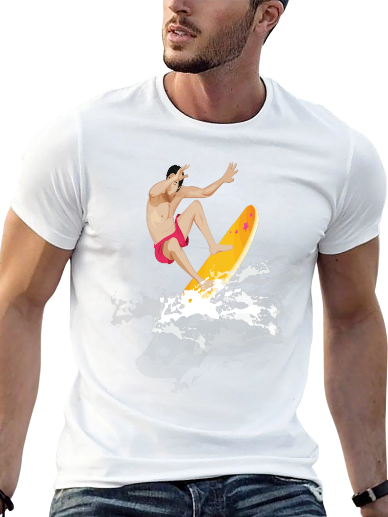 Surfer Graphic T-Shirt - Black Cotton Tee
