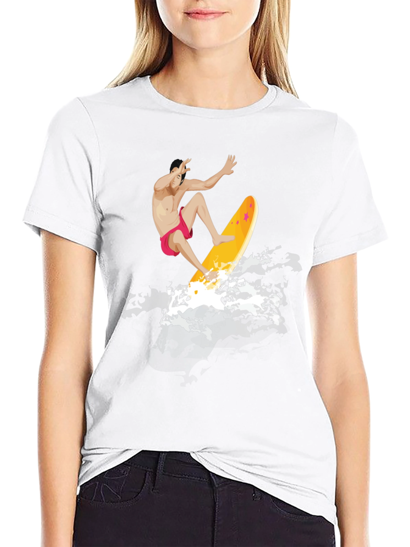 Surfer Graphic T-Shirt - Black Cotton Tee
