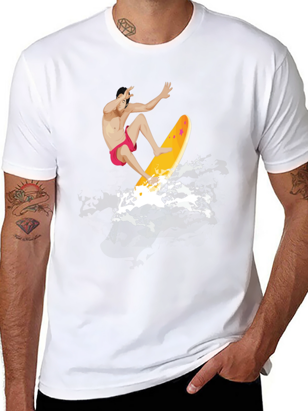 Surfer Graphic T-Shirt - Black Cotton Tee