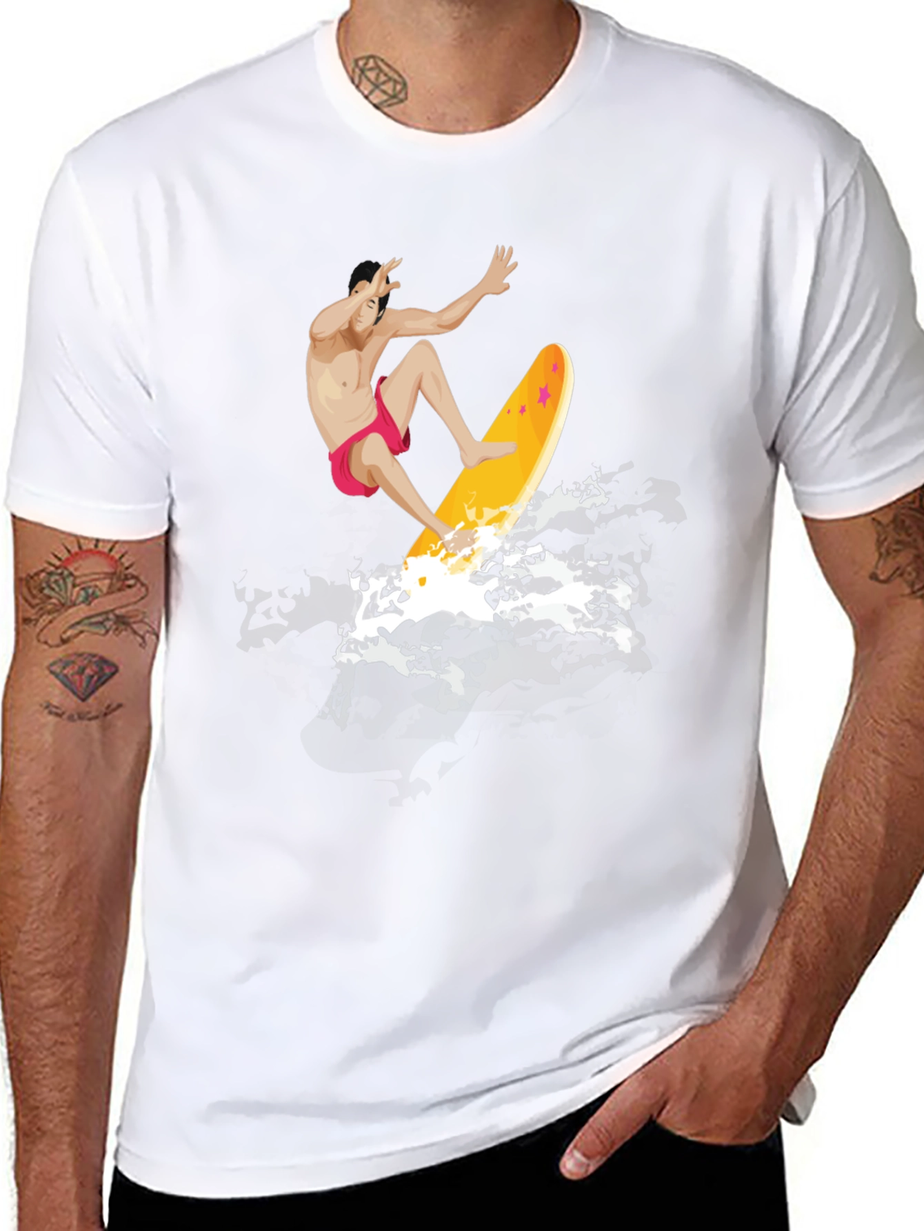Surfer Graphic T-Shirt - Black Cotton Tee