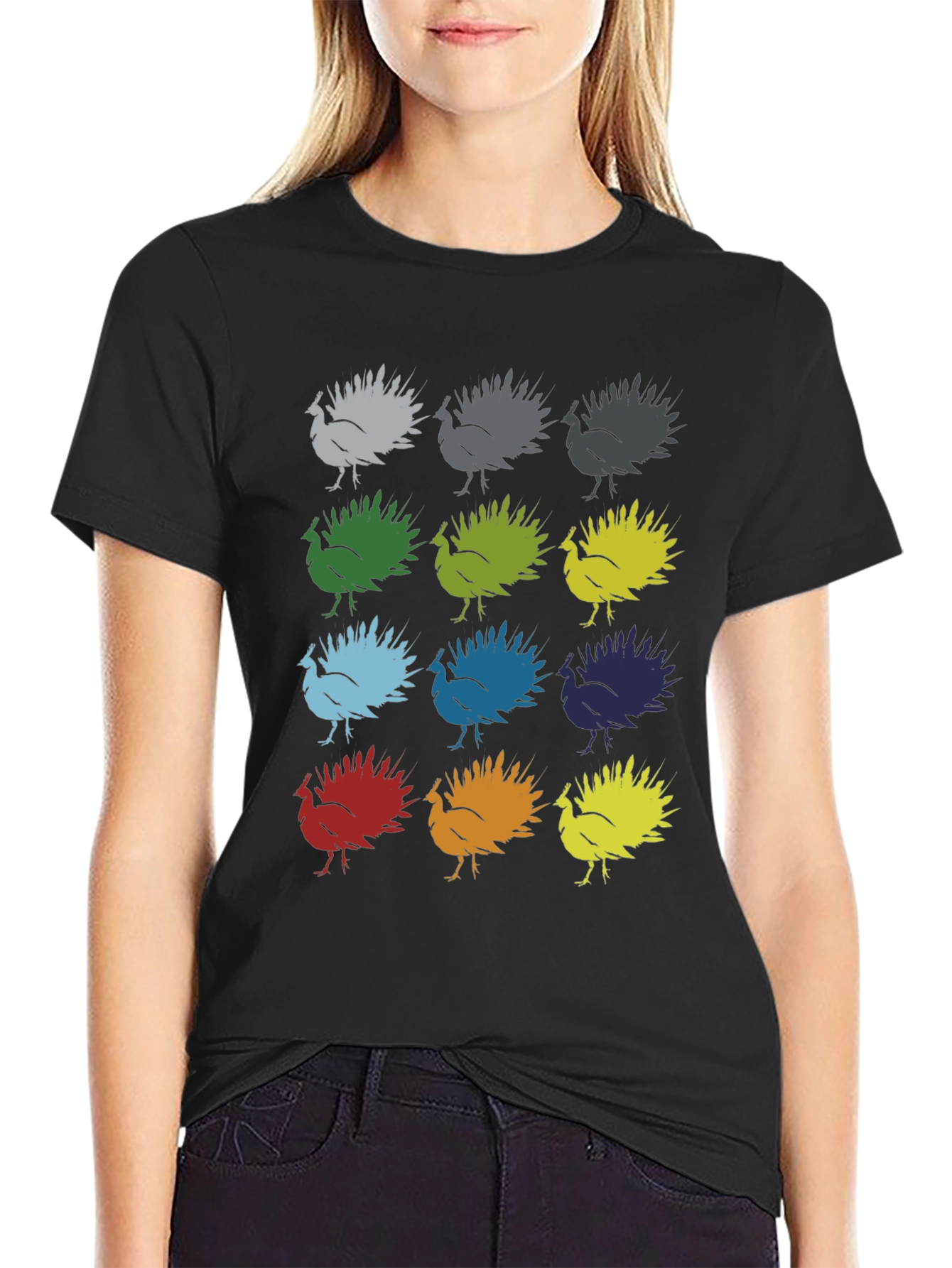 Colorful Turkey Graphic Tee - Thanksgiving Fun!