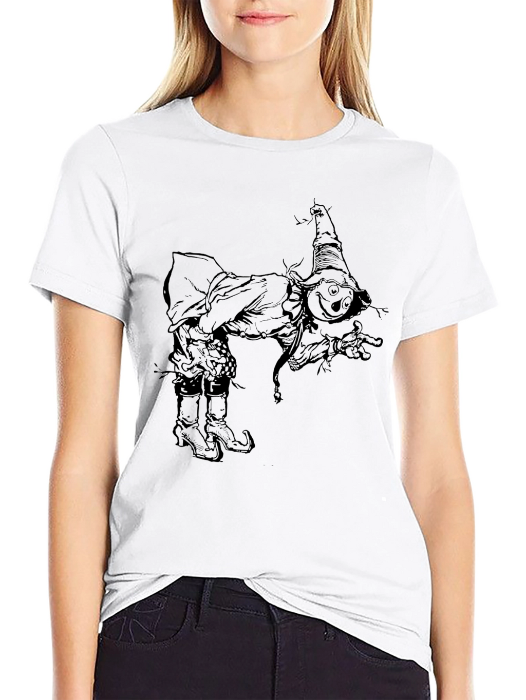 Scarecrow Sketch Black T-Shirt