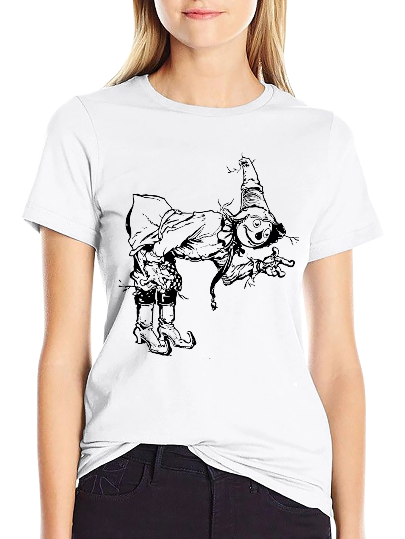 Scarecrow Sketch Black T-Shirt