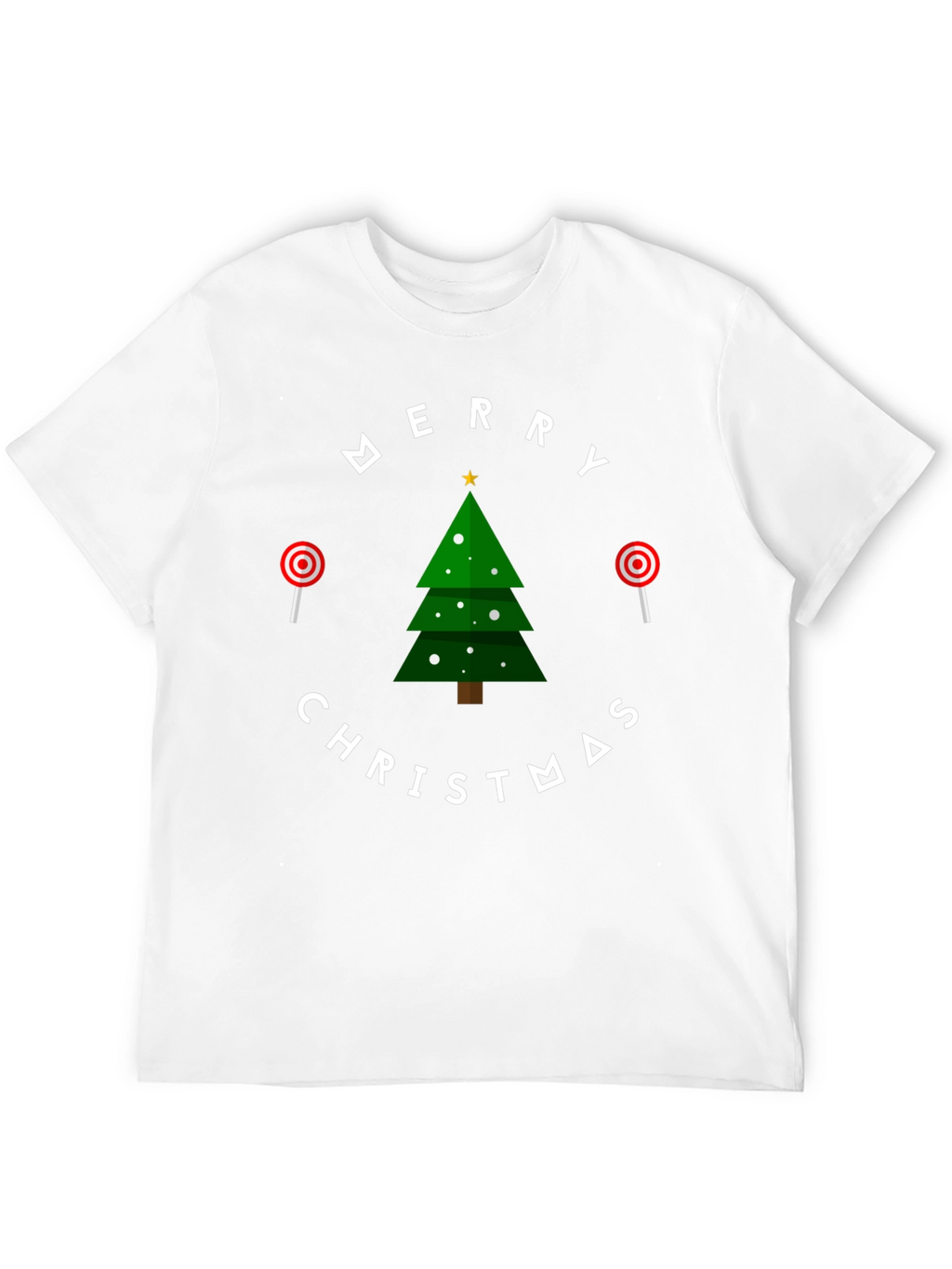 Merry Christmas Tree Graphic Tee - Holiday Festive Shirt
