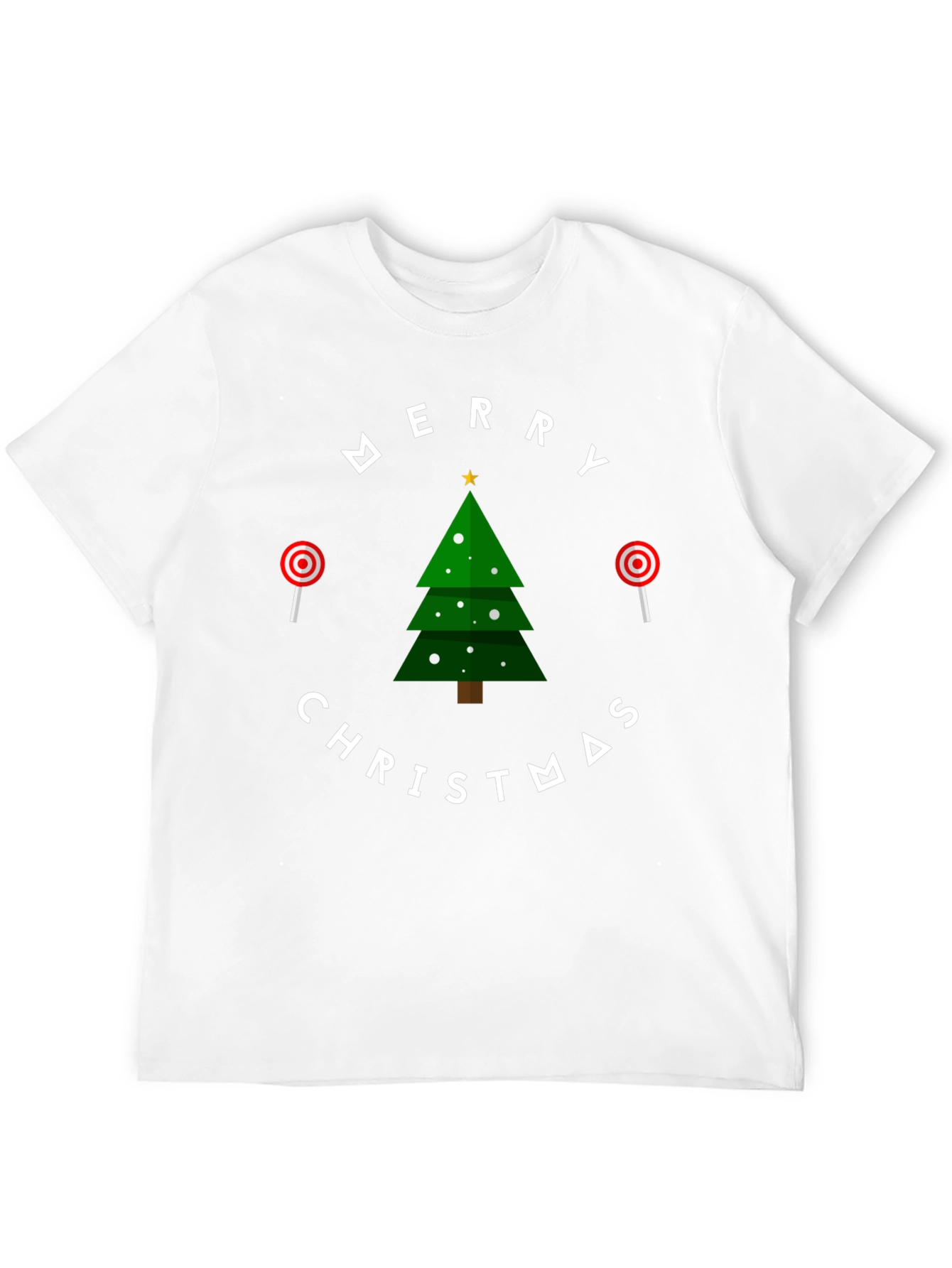 Merry Christmas Tree Graphic Tee - Holiday Festive Shirt
