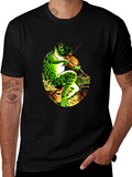 Frog Playing Violin Black T-Shirt