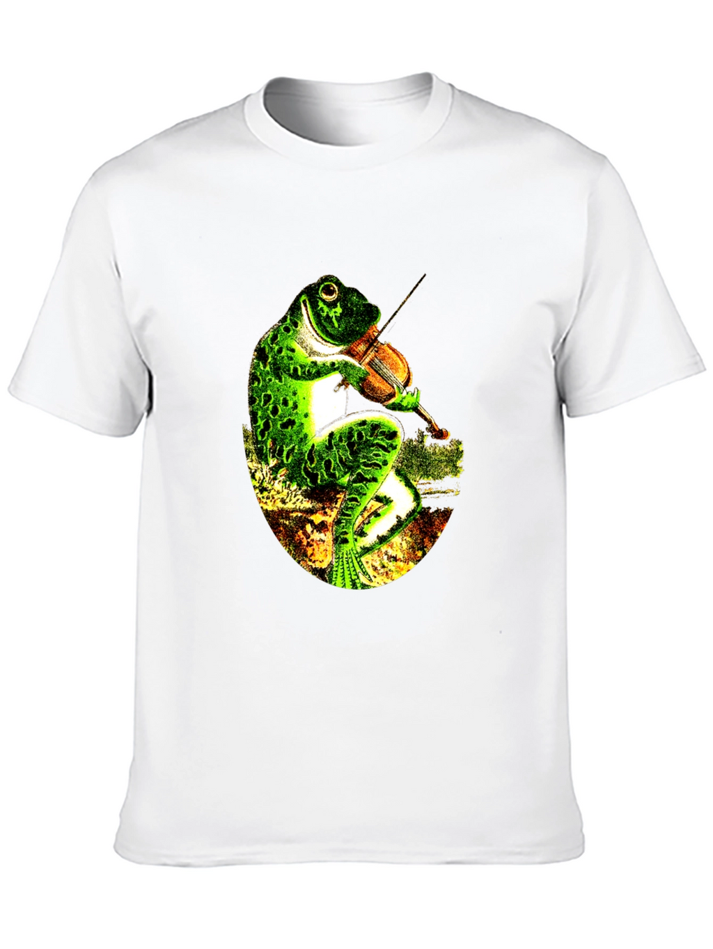 Frog Playing Violin Black T-Shirt