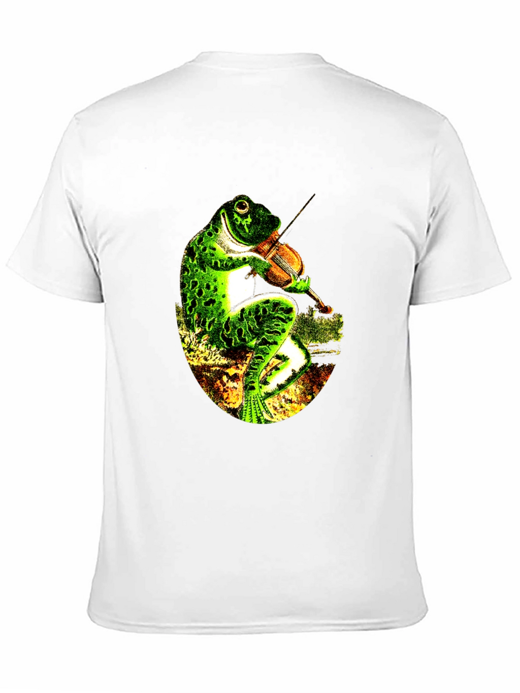 Frog Playing Violin Black T-Shirt