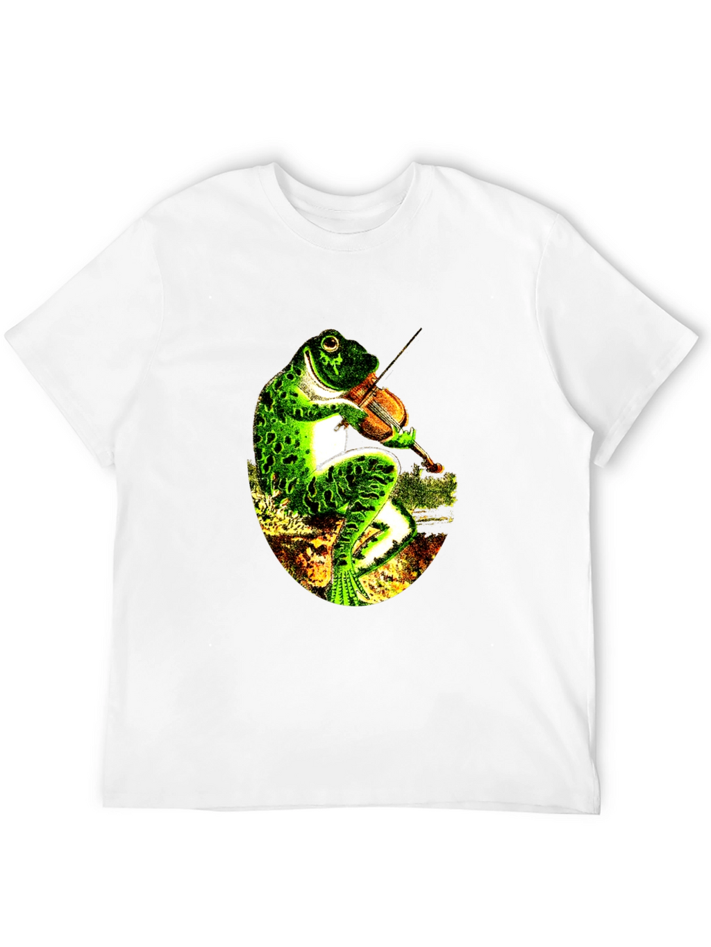 Frog Playing Violin Black T-Shirt
