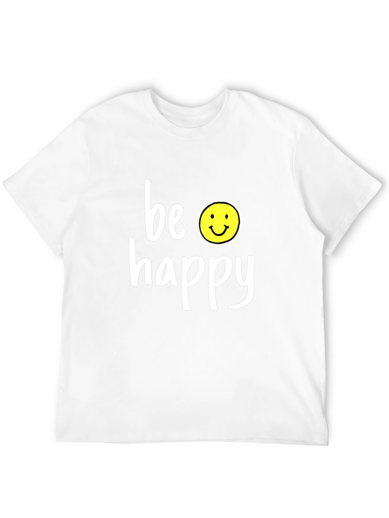 Be Happy Graphic Tee - Black Casual T-Shirt