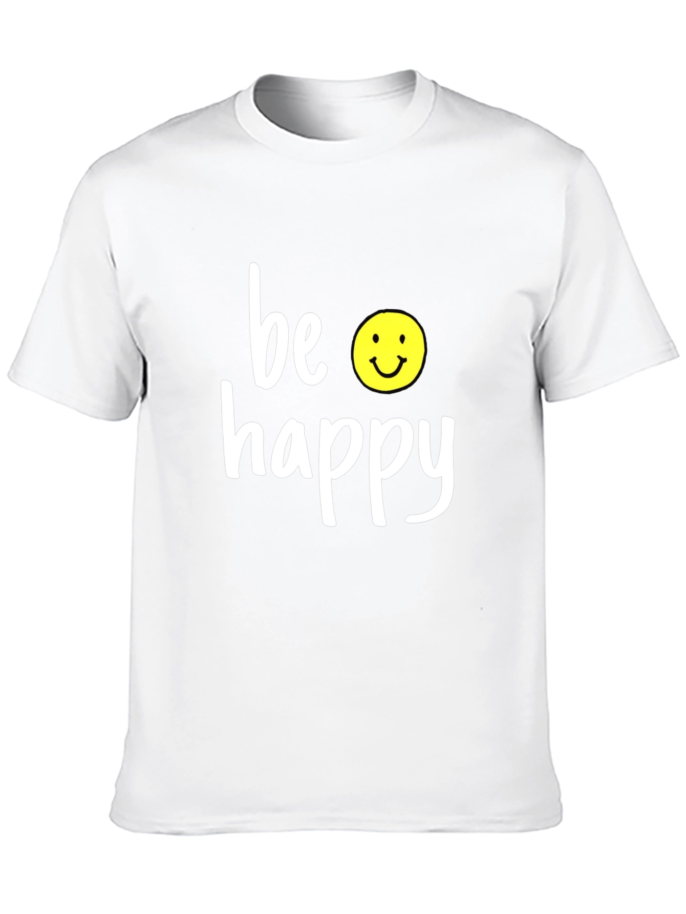 Be Happy Graphic Tee - Black Casual T-Shirt
