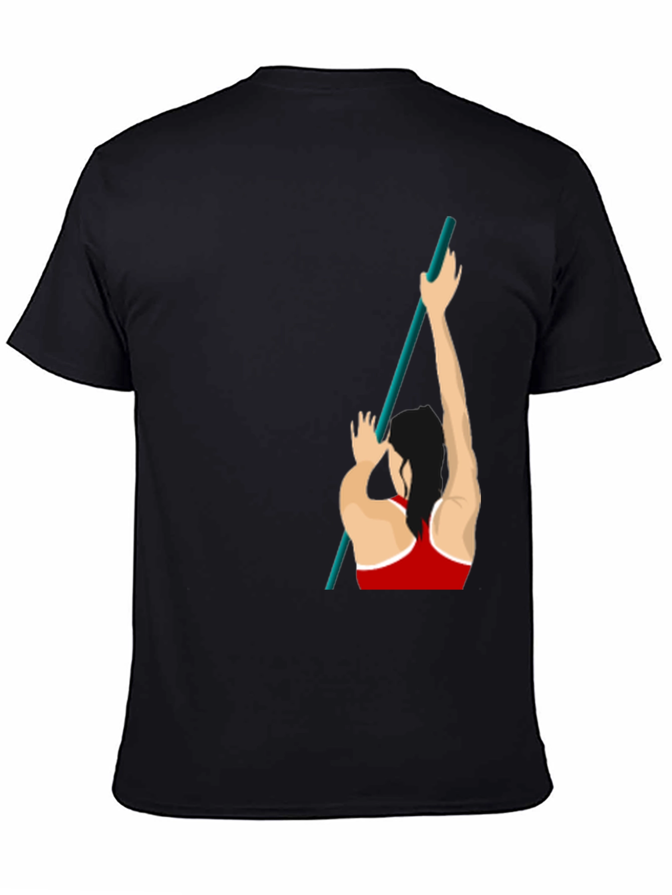 Pole Vaulting Graphic T-Shirt - Sporty Black Tee