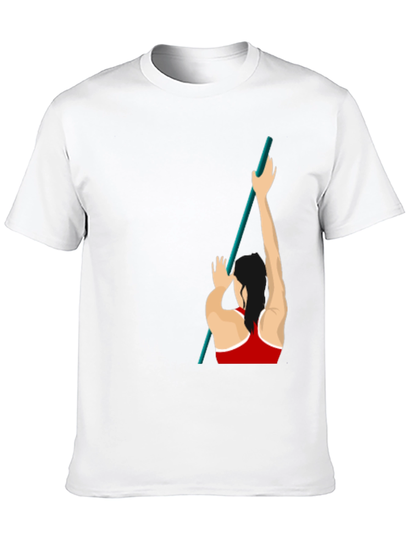 Pole Vaulting Graphic T-Shirt - Sporty Black Tee