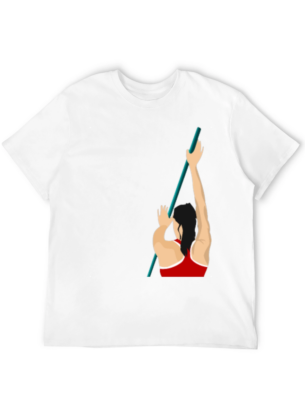 Pole Vaulting Graphic T-Shirt - Sporty Black Tee