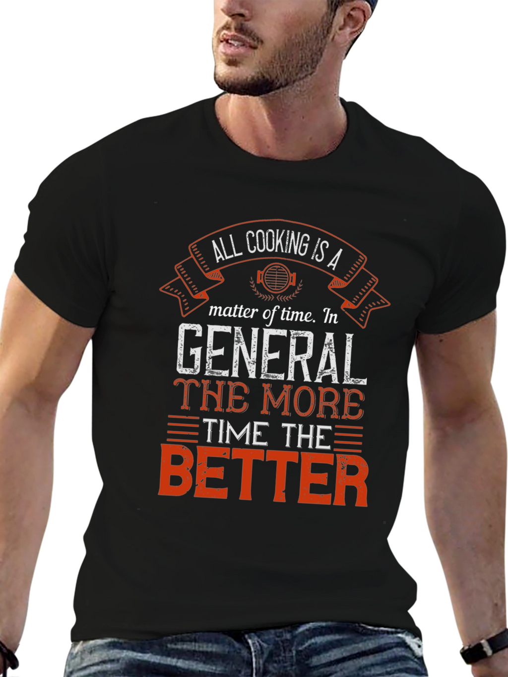 All Cooking is a Matter of Time Black T-Shirt
