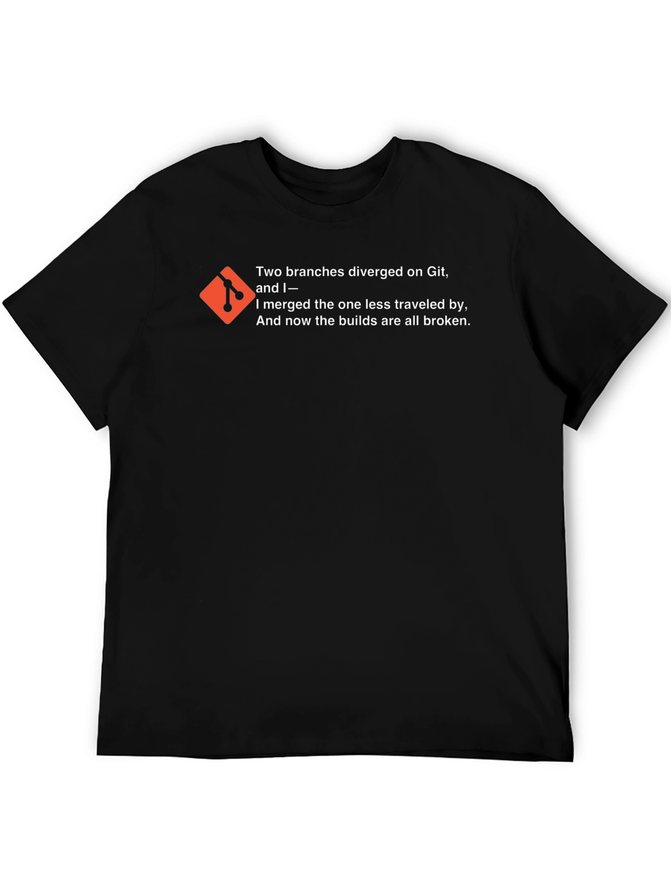 Git Poem T-Shirt - Two Branches Diverged