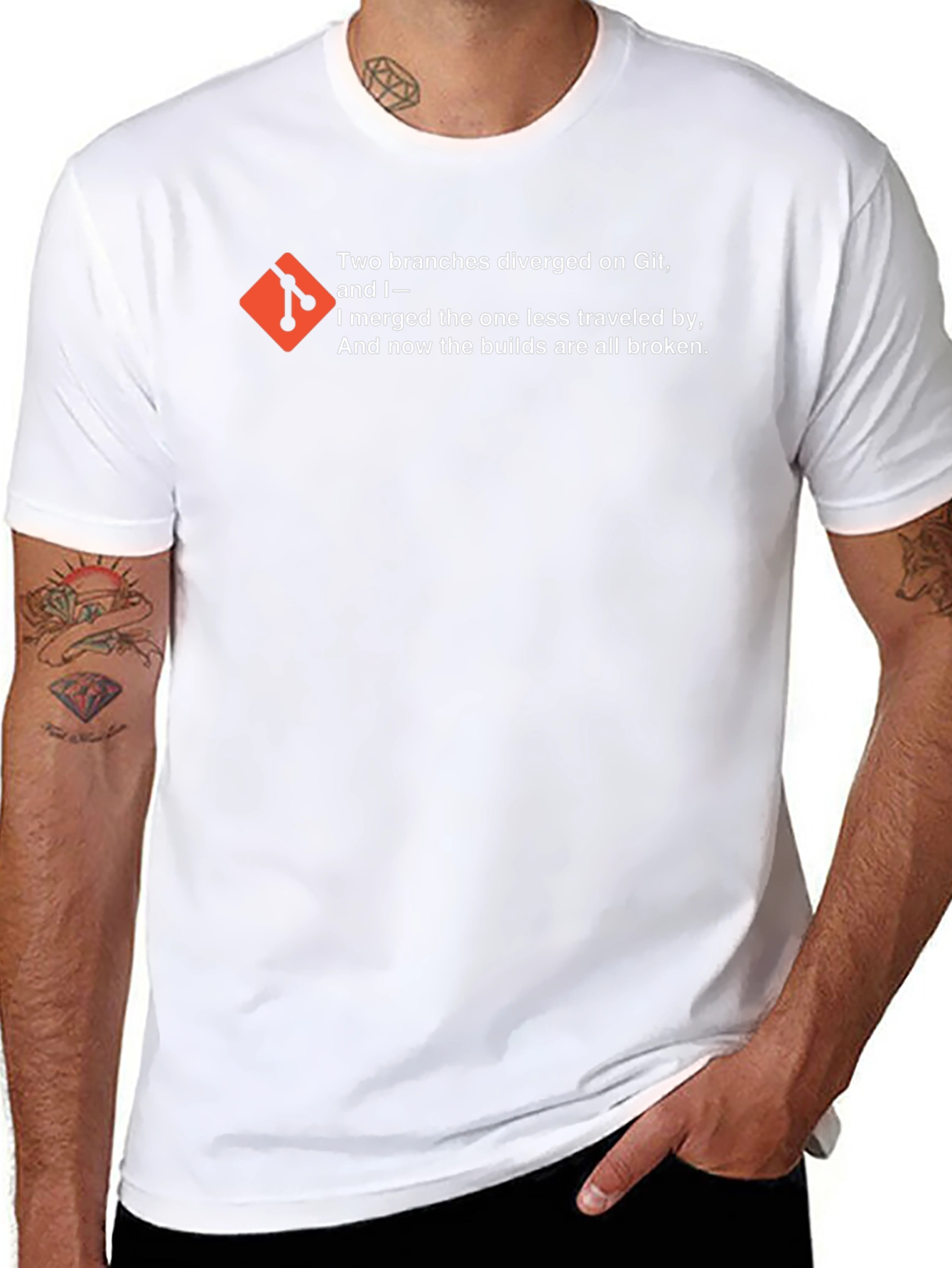 Git Poem T-Shirt - Two Branches Diverged