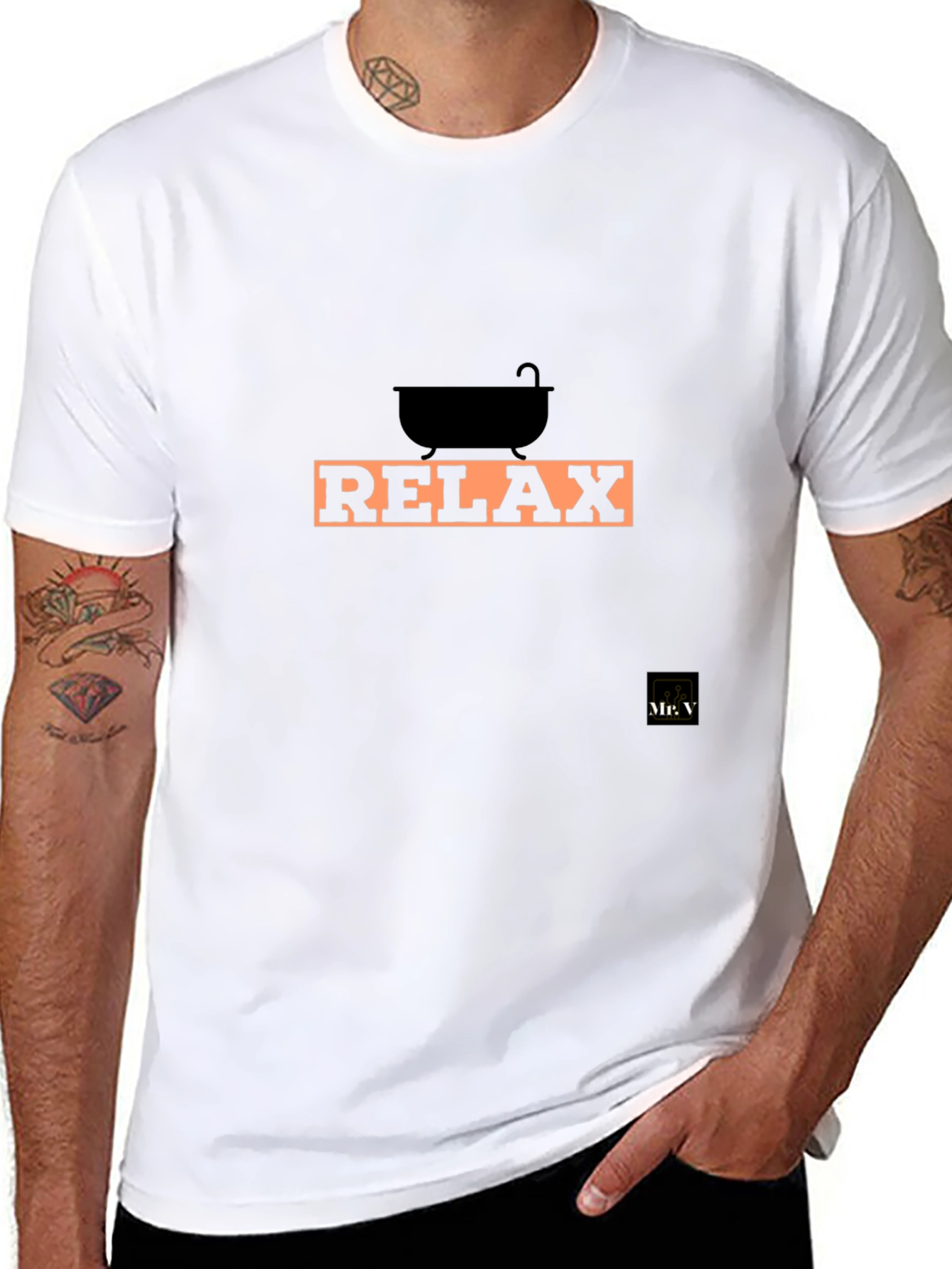 Relax Graphic Tee - Black Cotton Comfort