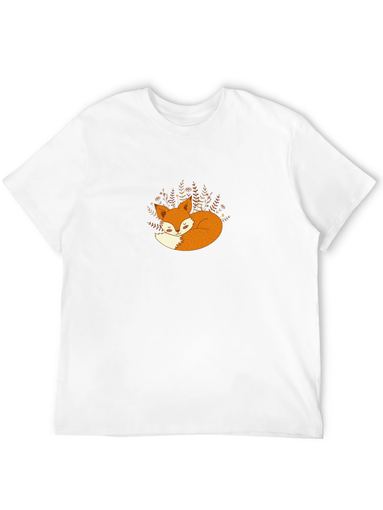 Cozy Fox Graphic Tee - Black Cotton T-Shirt