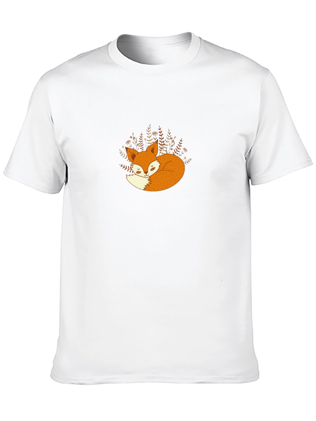 Cozy Fox Graphic Tee - Black Cotton T-Shirt