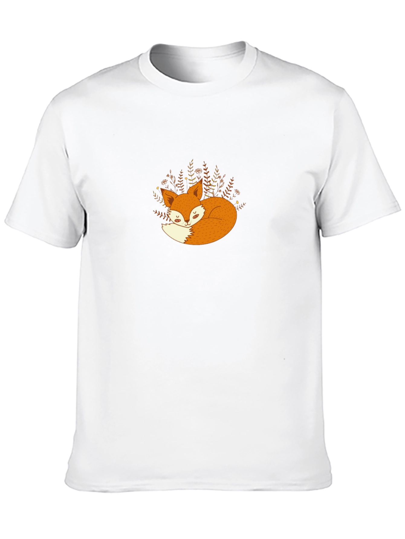 Cozy Fox Graphic Tee - Black Cotton T-Shirt