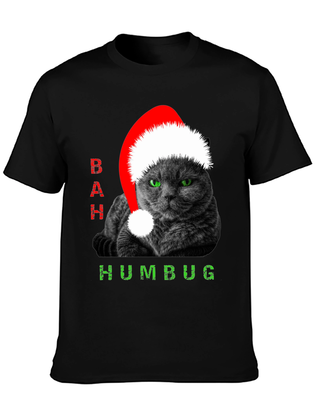 Bah Humbug Cat Christmas T-Shirt