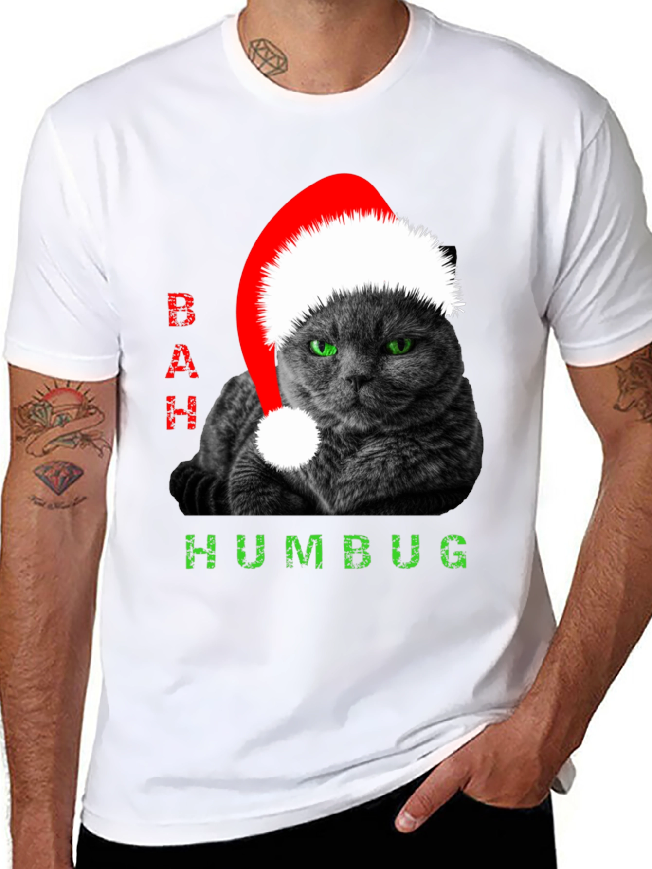 Bah Humbug Cat Christmas T-Shirt